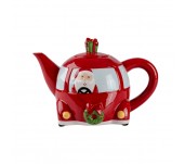 ceramic xmas bus shape tea pot