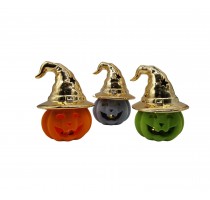 ceramic flocking pumpkin decoration with LED light