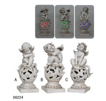 polyresin garden angel solar light decoration