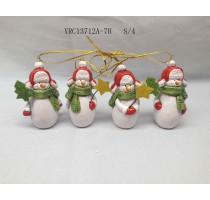 ceramic xmas snowman design ornament