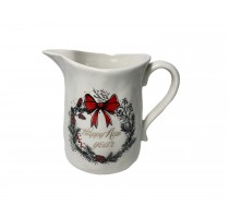 ceramic xmas pitcher with decal