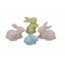 ceramic rabbit home decoration pearl finished