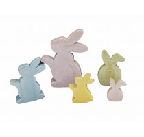 ceramic rabbit home decoration pearl finished