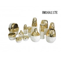 CERAMIC VASE SET GLODEN COLOR