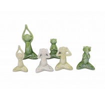 ceramic yoga frog home decoration pearl finished