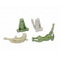 ceramic yoga frog home decoration pearl finished