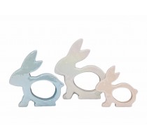 ceramic rabbit home decoration pearl finished