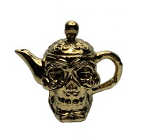 electroplate,halloween skull tea pot
