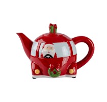ceramic xmas bus shape tea pot