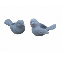 cement bird candle holder