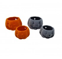 ceramic flocking pumpkin candle holder