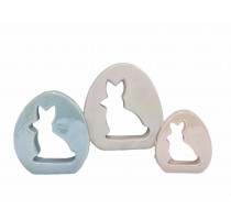 ceramic rabbit home decoration pearl finished