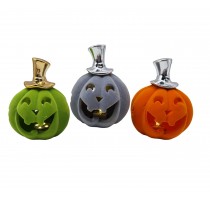 ceramic flocking pumpkin decoration with LED light