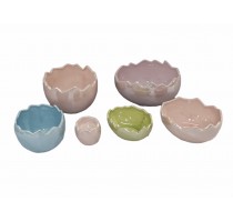ceramic egg shape pot pearl finished