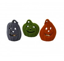 ceramic flocking pumpkin candle holder