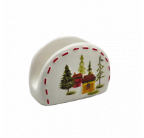 Ceramic house decal paper towel rack