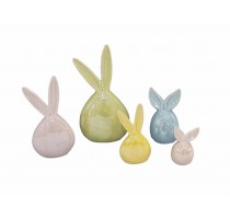 ceramic rabbit home decoration pearl finished