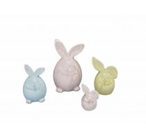 ceramic rabbit home decoration pearl finished