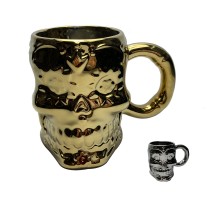 electroplate,halloween skull mug