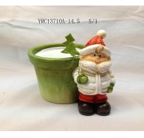 ceramic xmas girl flowr pot