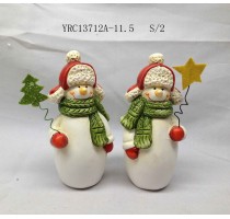 ceramic xmas snowman decoration