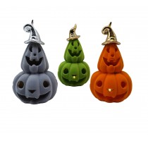 ceramic flocking pumpkin decoration with LED light