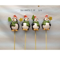 ceramic xmas penguin stake