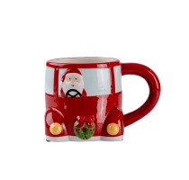 ceramic xmas bus shape mug