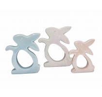 ceramic rabbit home decoration pearl finished