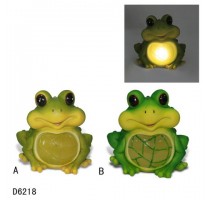 polyresin garden frog solar light decoration