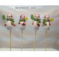 ceramic xmas snowman stake