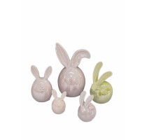 ceramic rabbit home decoration pearl finished