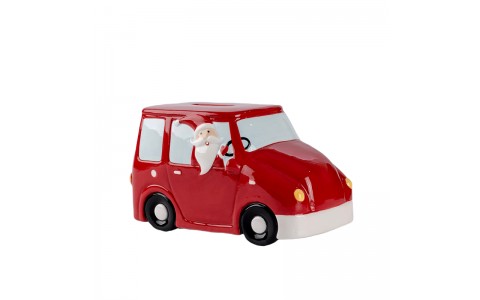 ceramic xmas bus shape money bank