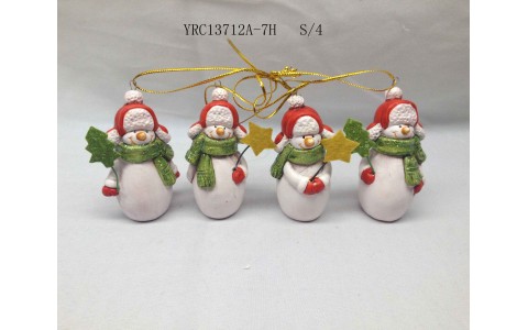 ceramic xmas snowman design ornament