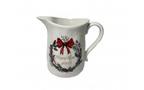 ceramic xmas pitcher with decal