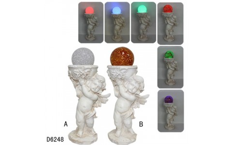 polyresin garden angel solar light decoration