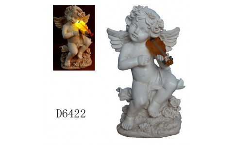 polyresin garden angel solar light decoration