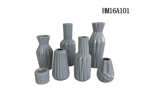 CERAMIC VASE SET GRAY COLOR