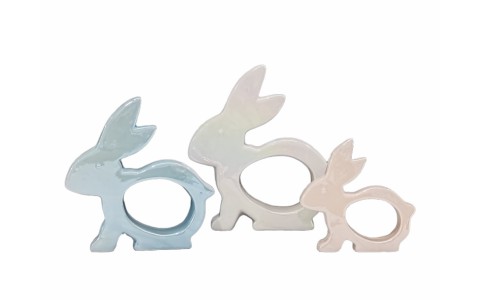 ceramic rabbit home decoration pearl finished
