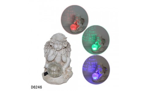 polyresin garden angel solar light decoration