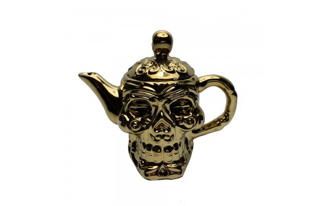 electroplate,halloween skull tea pot
