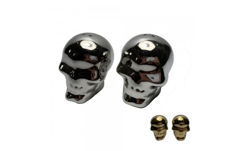 electroplate,halloween skull salt or pepper shaker
