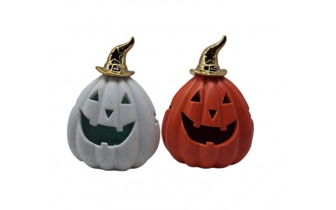 ceramic pumpkin decoration with LED light