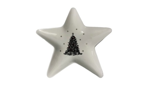 ceramic xmas five star plate