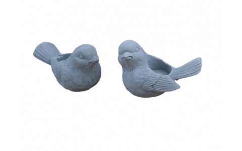 cement bird candle holder