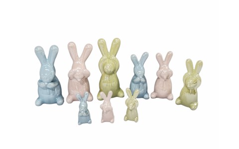 ceramic rabbit home decoration pearl finished