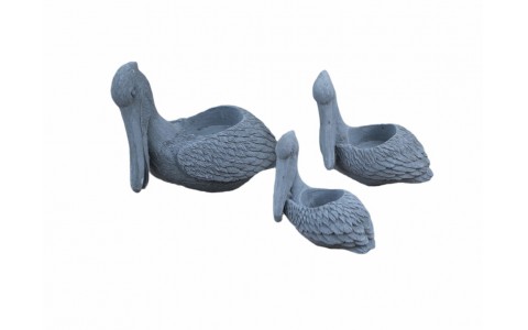 cement toucan candle holder