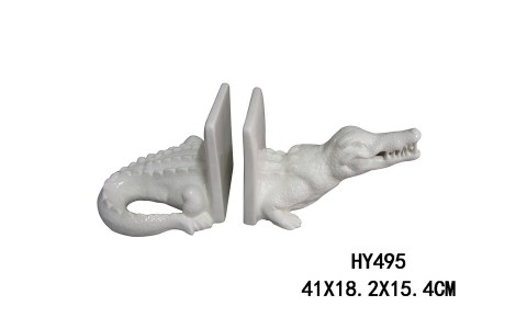 CERAMIC CROCODILE BOOK STOPER