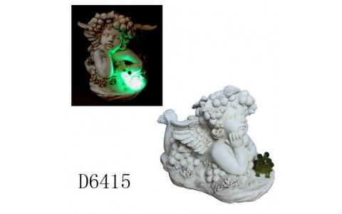 polyresin garden angel solar light decoration