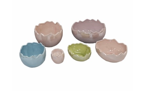 ceramic egg shape pot pearl finished